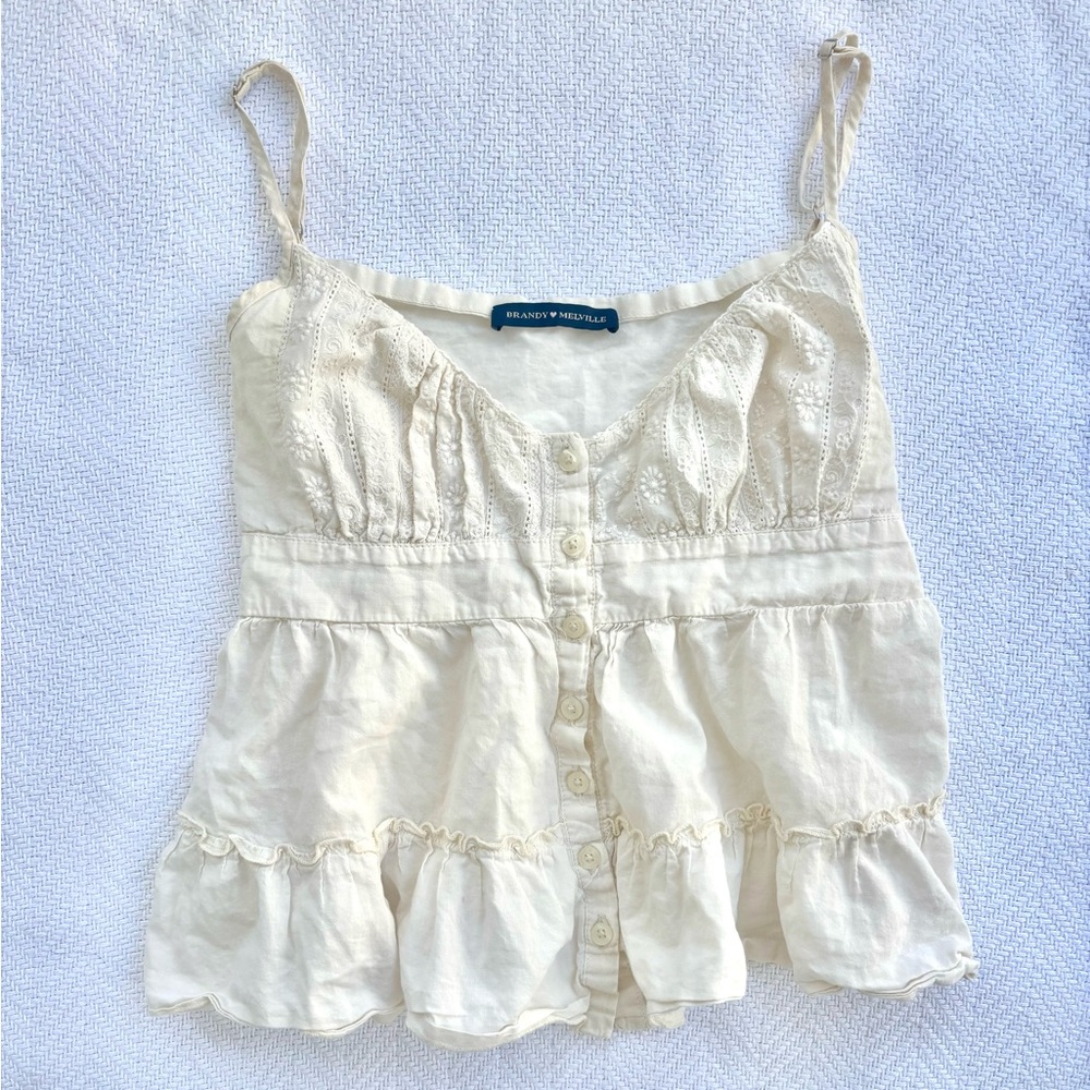 Brandy Melville Cream Baby Doll Top